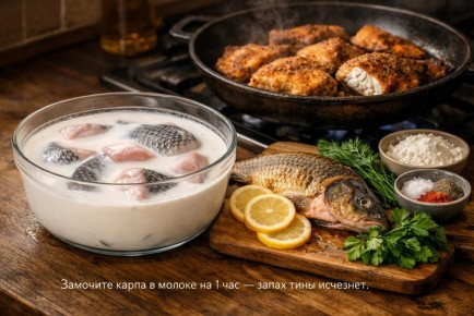 Как убрать запах тины из карпа: секрет замачивания в молоке