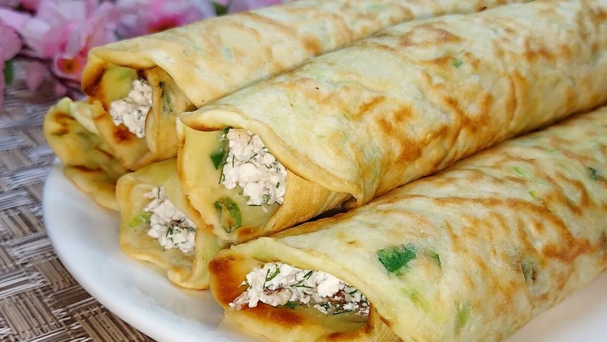 Нежные кабачковые блины с ароматной начинкой