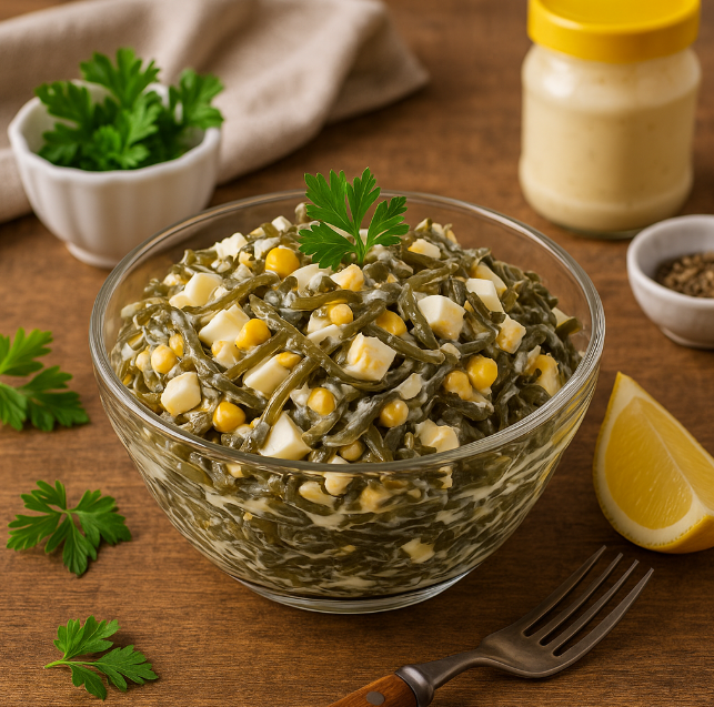 Салат из морской капусты и яиц