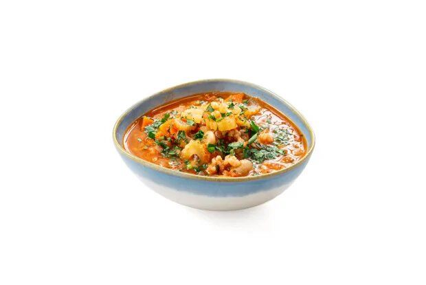 Ароматный постный суп с полбой и фасолью для уютного обеда