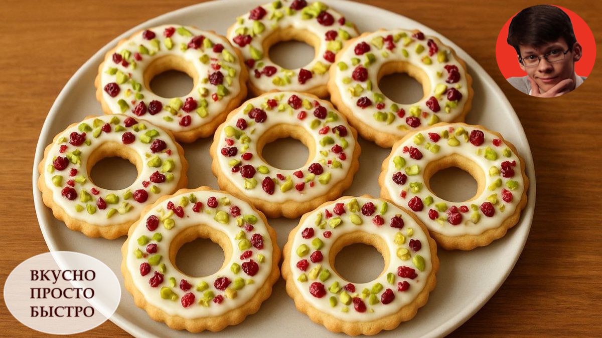 Печенье «Новогодние веночки»: Нежное и праздничное лакомство для подарков