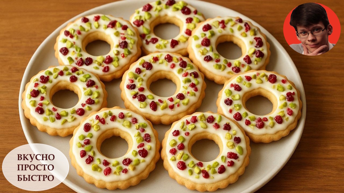 Печенье «Новогодние веночки»: Нежное и праздничное лакомство для подарков