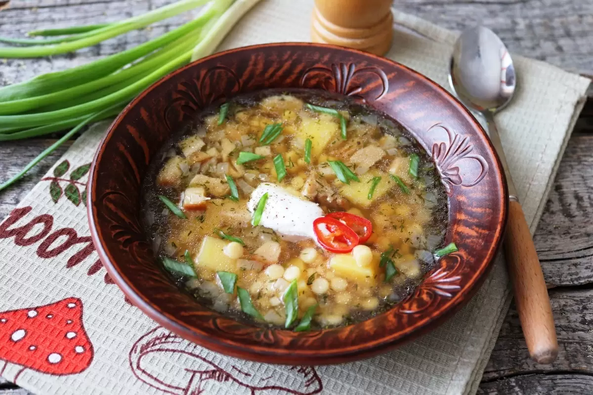 Грибной суп с птитимом: ароматный и сытный рецепт для всей семьи