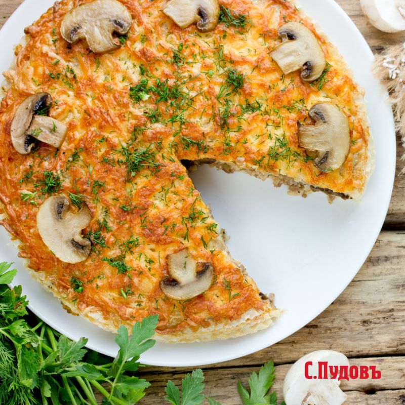 Заливной пирог с капустой и грибами: простой рецепт для любого стола